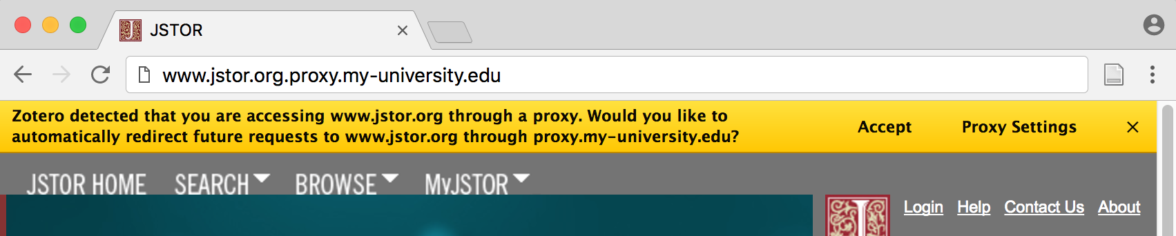 188BET靠谱吗Notification bar at top of webpage: Zotero detected that you are accessing www.jstor.org through a proxy.Would you like to automatically redirect future requests to www.jstor.org through proxy.my-university.edu?